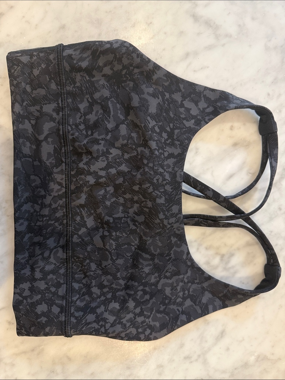 lululemon athletica Charcoal & Black Patterned Strappy Sports Bra